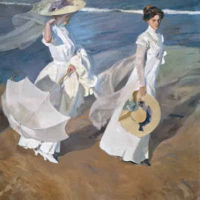 Sorolla high-key beach scene with a value range pushed toward the light end